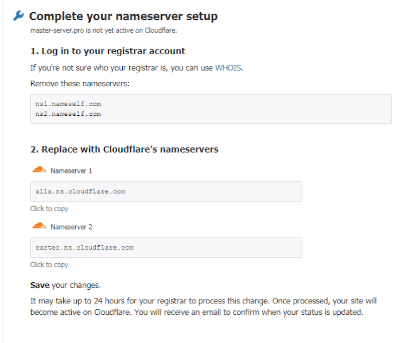 Подключение CloudFlare, рис. 6